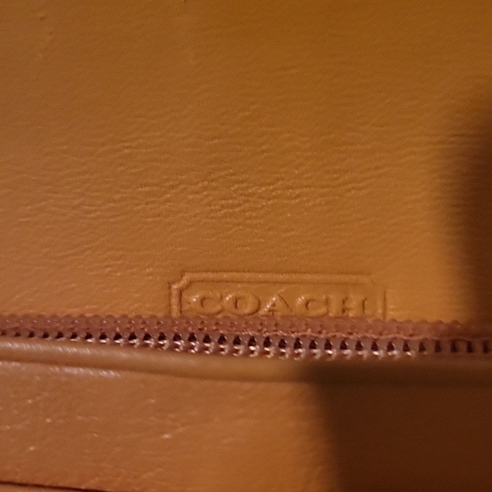 Coach Leather Double Zip Flap Wallet Orange - Picture 7 of 14